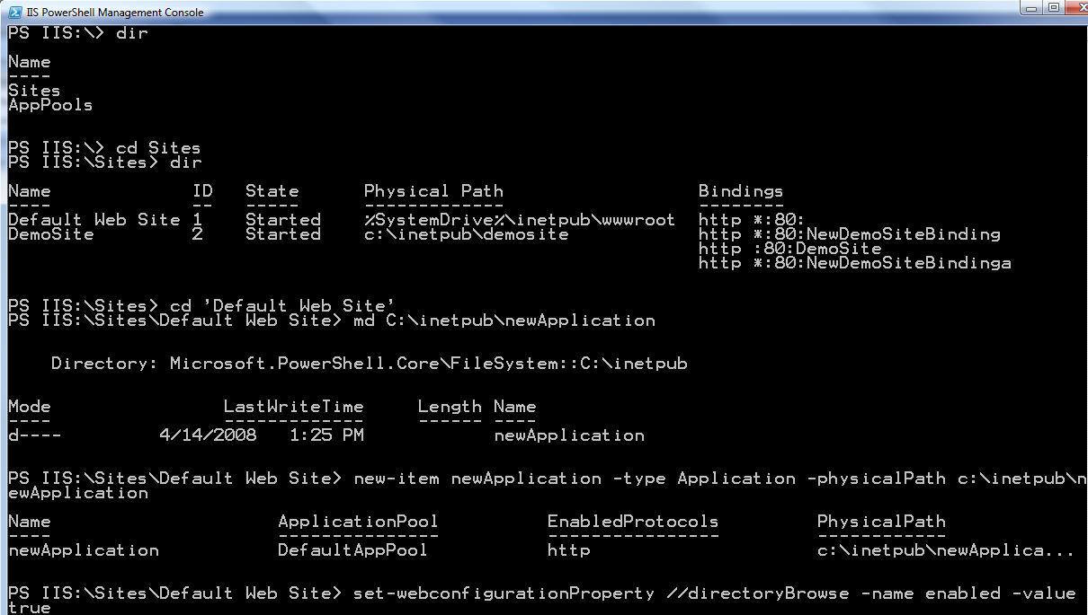 PowerShell Provider Screenshot